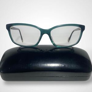 FURLA CORTINA Eyeglasses Frame VU4877K 0874 54-16-140 Teal with Black Hard Case